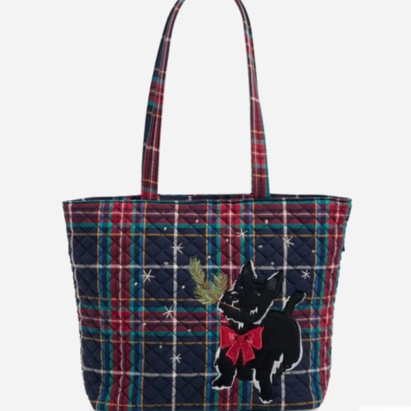Vera Bradley Holiday Scottie Dog Small Vera Tote NWT - Picture 1 of 10